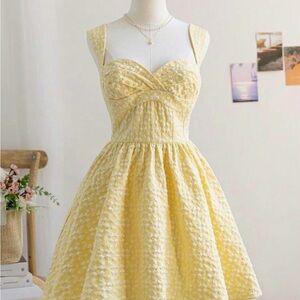 Butter Yellow Textured Dress